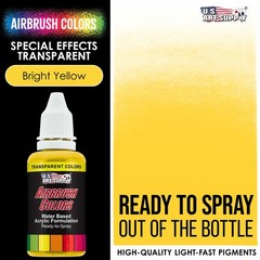 US Art Supply 1-Ounce Transparent Bright Yellow Airbrush Paint