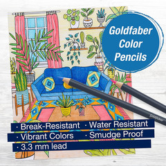 Color by Number Wall Art: Plant Room – Adult Arts and Crafts, Colored Pencils fo