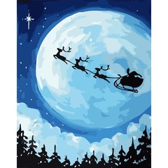 Christmas Night DIY Paint By Numbers Kit For Adults Holiday Canvas Wall Art