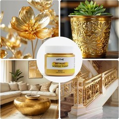Metallic Gold Acrylic Paint, 100ML Non-Toxic, Non-Fading Gold Leaf Paint for Art