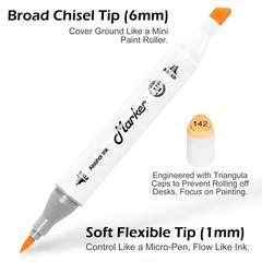 Skin Tone Alcohol Markers, 6 Pack Dual Tips Soft Fine Tip and Broad Tip Perma…