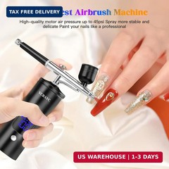 Airbrush Kit with Compressor, 48PSI Cordless Air Brush Set with 0.3mm Nozzle, Re