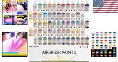 Ready-to-Spray 60 Color Acrylic Airbrush Paint Kit – Odor-Free & Water-Based