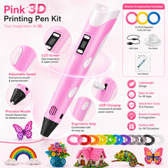 3D Printer Pen Kit LED Screen PLA Filament 3D Drawing Doodle Tool Kids Craft Set
