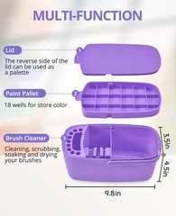 Paint Brush Cleaner – Paint Brush Holder with Palette and Handle,Rinser for A…