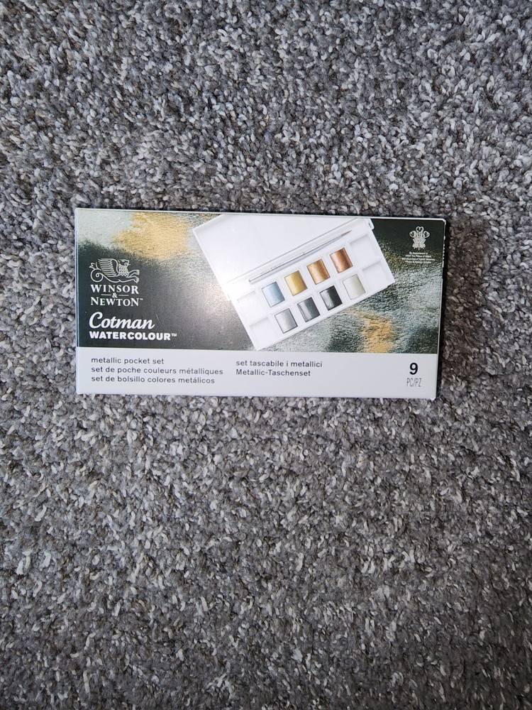 Winsor & Newton Cotman Watercolour Metallic Pocket Set, 9pc