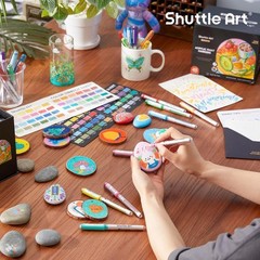 Automatic Ink Control Acrylic Paint Markers, 48 Colors Brush Tip Acrylic Pain…