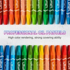 Blue Blue Oil Pastels, 48Pcs Soft Oil Crayons Creamy Pastels Stick Art