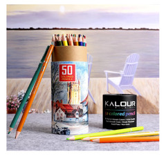 Premium Colored Pencils Set of 50 Vibrant Colors for Artists Soft Core