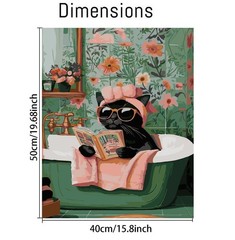 Black Cat Paint by Number for Adults,Funny Animal Painting by MT21296