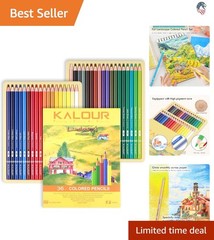 36-Piece Yellow Landscape Colored Pencil Set Compatible with Adult Coloring B…