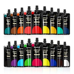 Shuttle Art Acrylic Paint, 18 Colors Acrylic Paint Pouches 120ml/4.06oz, Arti…