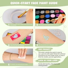 Pintada 26 Color Face 7.8in*5in*0.5in, 26 Colors Paint With Brush Set
