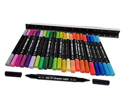 Permanent Markers Set of 24 Different Colors Dual Fine & Soft Brush Tips