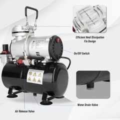 Airbrush Compressor, High-performance Single-Piston Oil-free Mini Compressor …