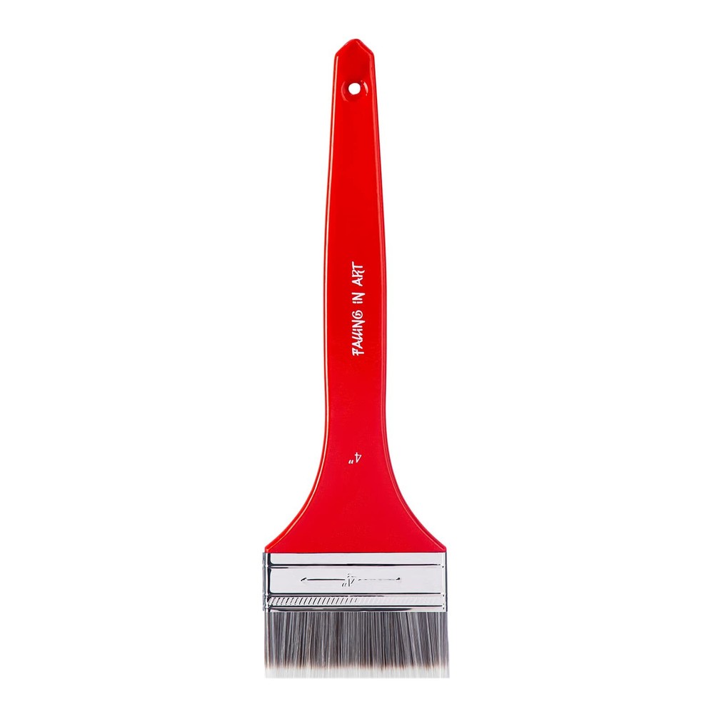 Flat Paddle Paint Brush Long Handle 4 Inch Large Scale Oil Acrylic Tool