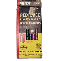 Empire Pencil Pedigree Plast-O-Led 10 Color Pencil Crayons no. 1229 w Sharpener