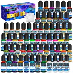 Alcohol Ink Set – 60 Bottles Vivid Alcohol-Based Colors, Concentrated Epoxy R…