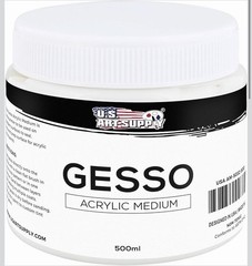 White Gesso Primer – 16.9Oz (500Ml) for Oil & Acrylic Paint – Superior Coverage