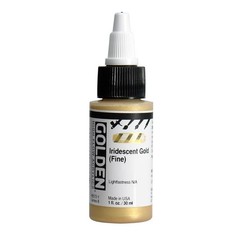 High Flow Acrylics by GOLDEN, Iridescent Gold (Fine), 1 fl. oz. Bottle, Profe…