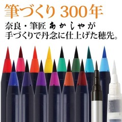 AKASHIYA Watercolor Brush Pen Set, 14 Colors + 2 Pieces, CA350S-01