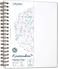 Ohuhu Double-Sided Marker Pad Art Sketchbook Bleedproof – 7″X10″ Large Paper Siz