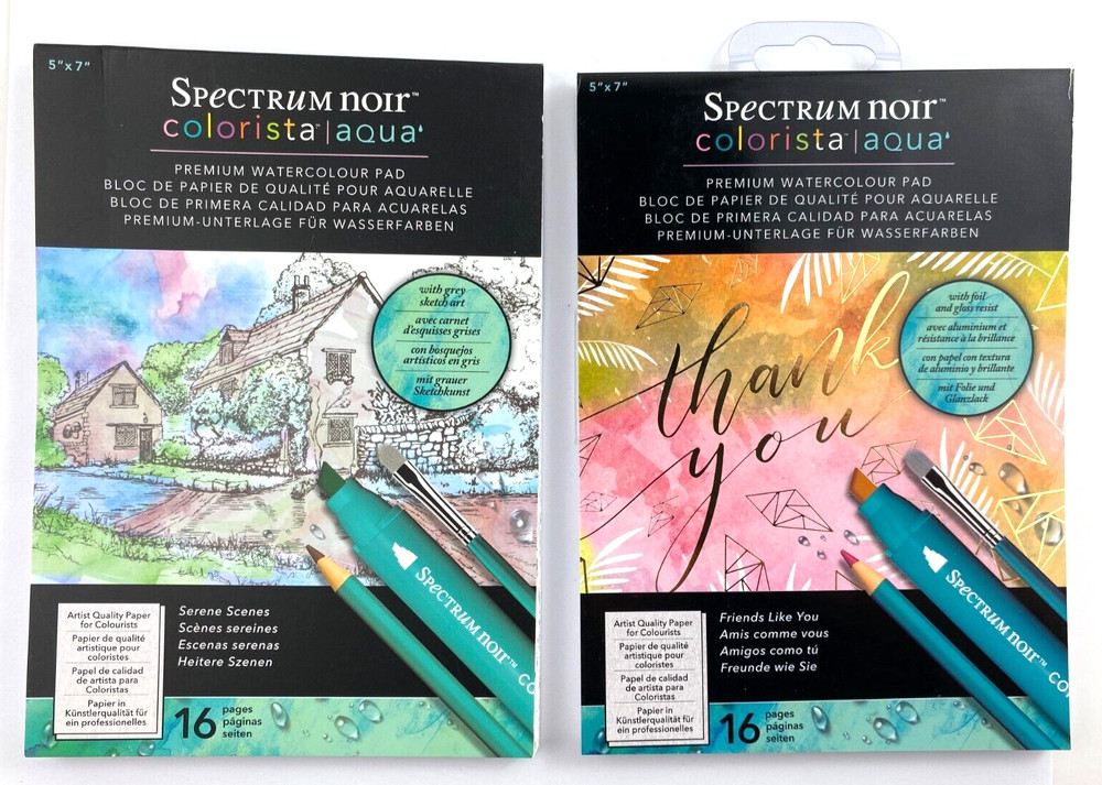 Spectrum Noir Colorista Aqua (2) 5×7 Watercolour Pads – Friends / Serene