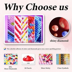 3 Pack Cross Diamond Art Kits for Adults – 5D Diamond Paintings for Beginner,DIY