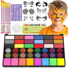 Vibrant Face Painting Set: 42 Colors & 16 Crayons for Safe Fun & Creativity