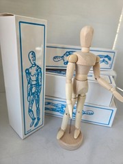 20cm/8in Wooden Male Manikin Posable Figure for Drawing – Articulated Mannequin