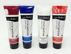20 mL Interactive Artists Acrylic Paint blue, red, white, magenta [Lot of 4]