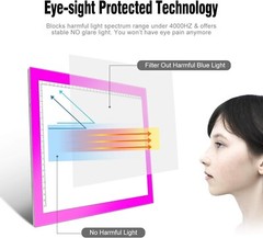 A4 Light Tablet Ultra-Thin Portable LED Light Box Table Drawing Sketching Pink