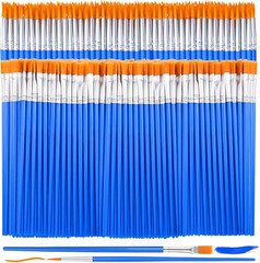 240 Pcs Small Paint Brush Bulk, Flat Fine Tip Artist Paint Brushes Set, Kids Cla