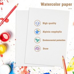 60 Sheets Watercolour Paper Bulk, 140 lb/300 GSM Cotton Cold Press Water Colo…