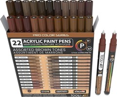 22 Brown Tones Paint Pens with Quick-Drying, Non-Toxic Formula – Ideal for Art
