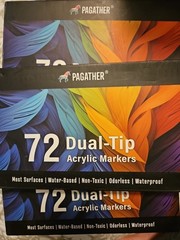3X Pagather 72 Colors Acrylic Markers, Dual Tip water base/non toxic/odorless
