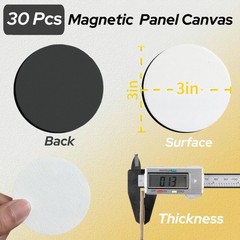 30 Pcs Round Canvas for Painting Panel Mini Magnetic Canvases Boards for Pain…