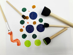 50Pcs Foam Brush and round Stencil Foam Brush Set 10 Sizes with High Density Foa