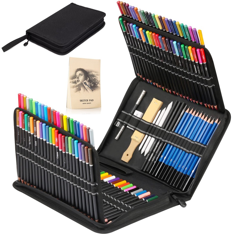 144 Pack Drawing Sketching Coloring Set,Include 120 Professional Soft Core Color