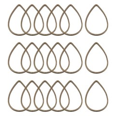 Teardrop Beading Hoop Link Open Bezel Charm Ring 0.55″x0.86″ Bronze 50pcs