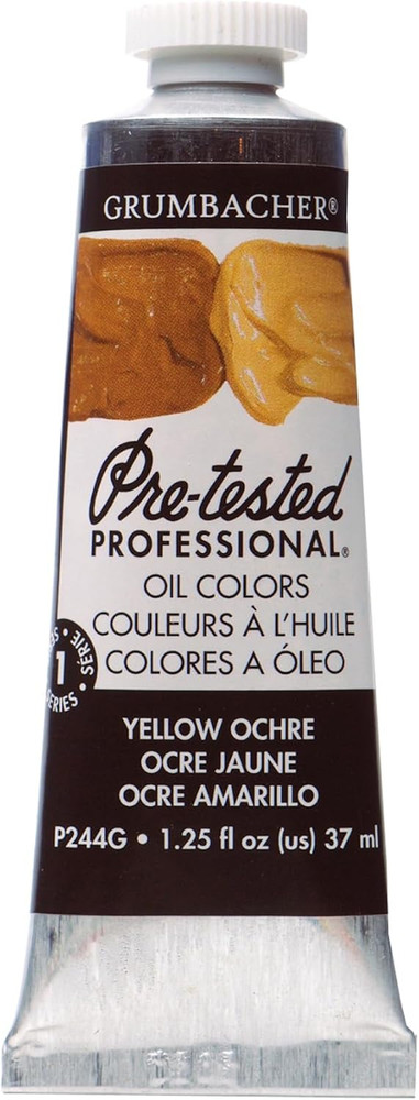 Oil Paint Yellow Ochre 37ml 1.25 oz Artist Professional Paint Tube Canvas Wood