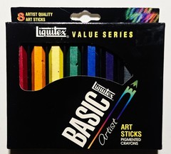 Vintage 1994 Liquitex Basic Artist Art Sticks Pigmented Crayons Pack of 8 In Box