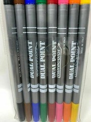 Double Ended Pen 8 count highlighter & marker fine point pastel 16 colors