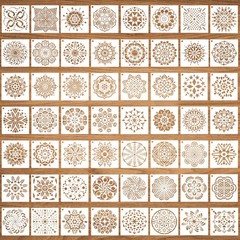 56 Pcs Mandala Stencils for Painting, 3.6×3.6 3.6 inches x inches, White