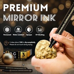 3Pcs Liquid Gold Paint Markers, Oil-based Permanent Chrome Maker, 3Pack – Gold