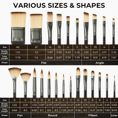 26Pcs Paint Brush Set, Professional Paintbrushes with Palette Knife, Craft Paint