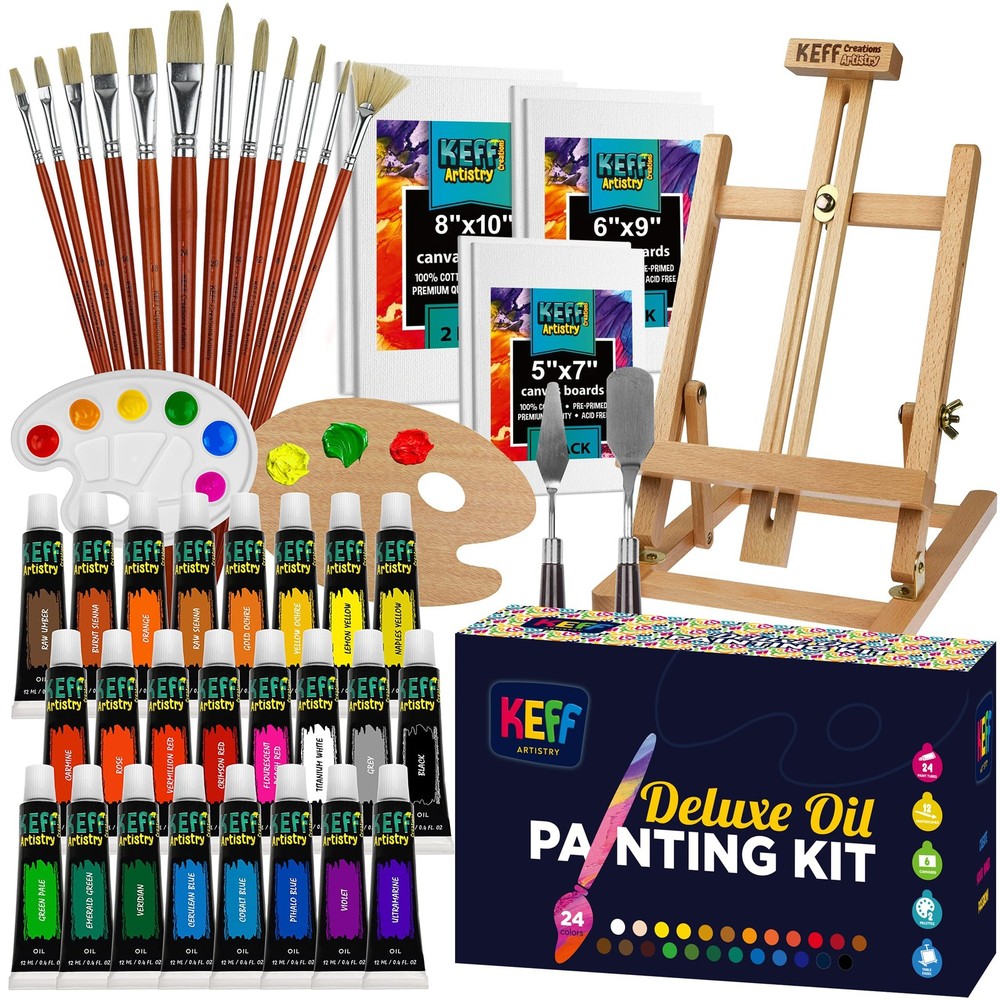 Oil Paint Set for Adults and Kids – Art Supplies Painting Kits with 24 Oil Pa…