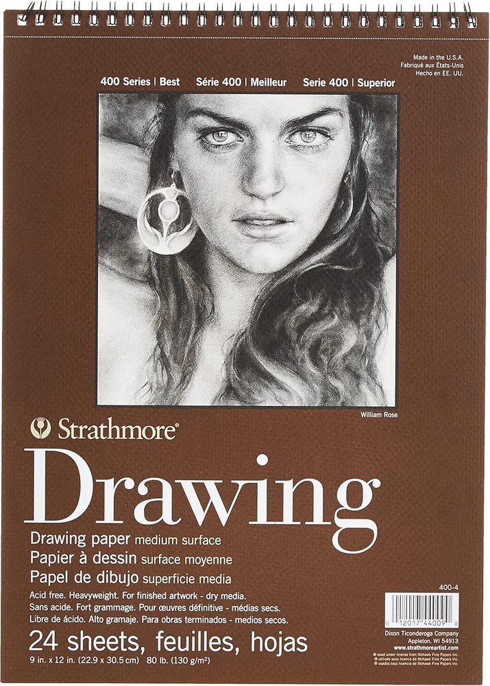 Drawing Paper Pad 9X12 Medium Texture Spiral 24 Sheets Acid Free Art Sketch
