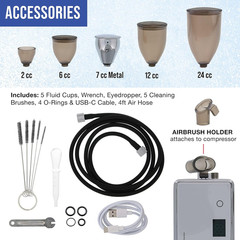 Cordless Airbrush System Kit – 20-36 PSI, Rechargeable Compressor for Artists