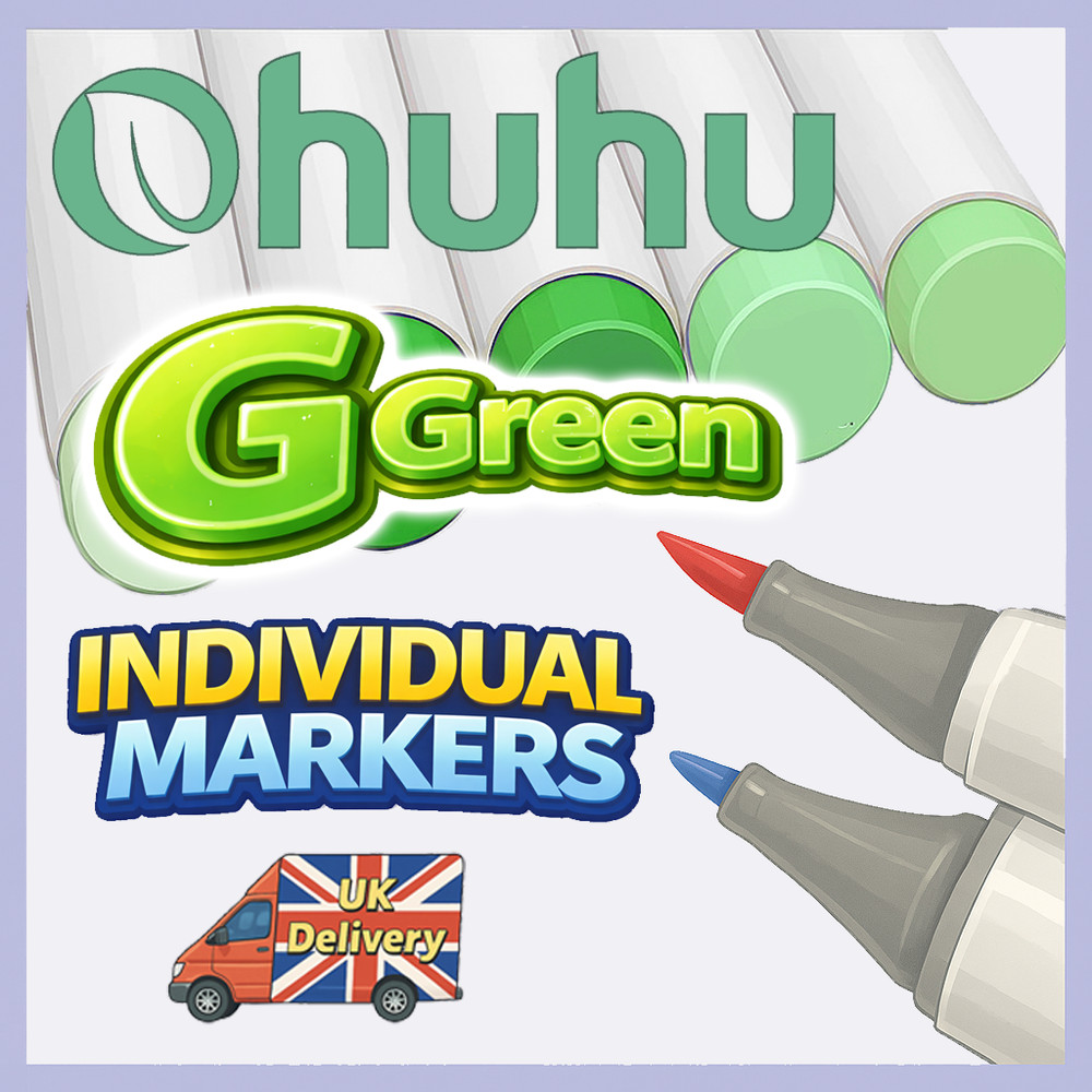 Ohuhu Honolulu B Alcohol Markers – G Green (Individual, Brush & Fine Tip)